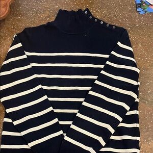 Banana Republic Striped Blue and White Women's Sweater